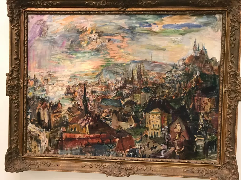 Прага от Кокошки - Oskar Kokoschka (1886-1980), Prague, view from the Villa Kramer, 1934.