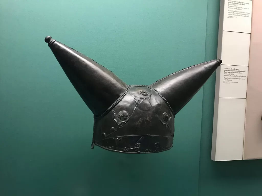 Horned Helmet, London, 50 BC. The only Iron Age hornde helmet to be found in Europe.