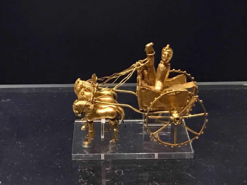 Oxus treasure, Persia, Gold model chariot, 5th c. BC.